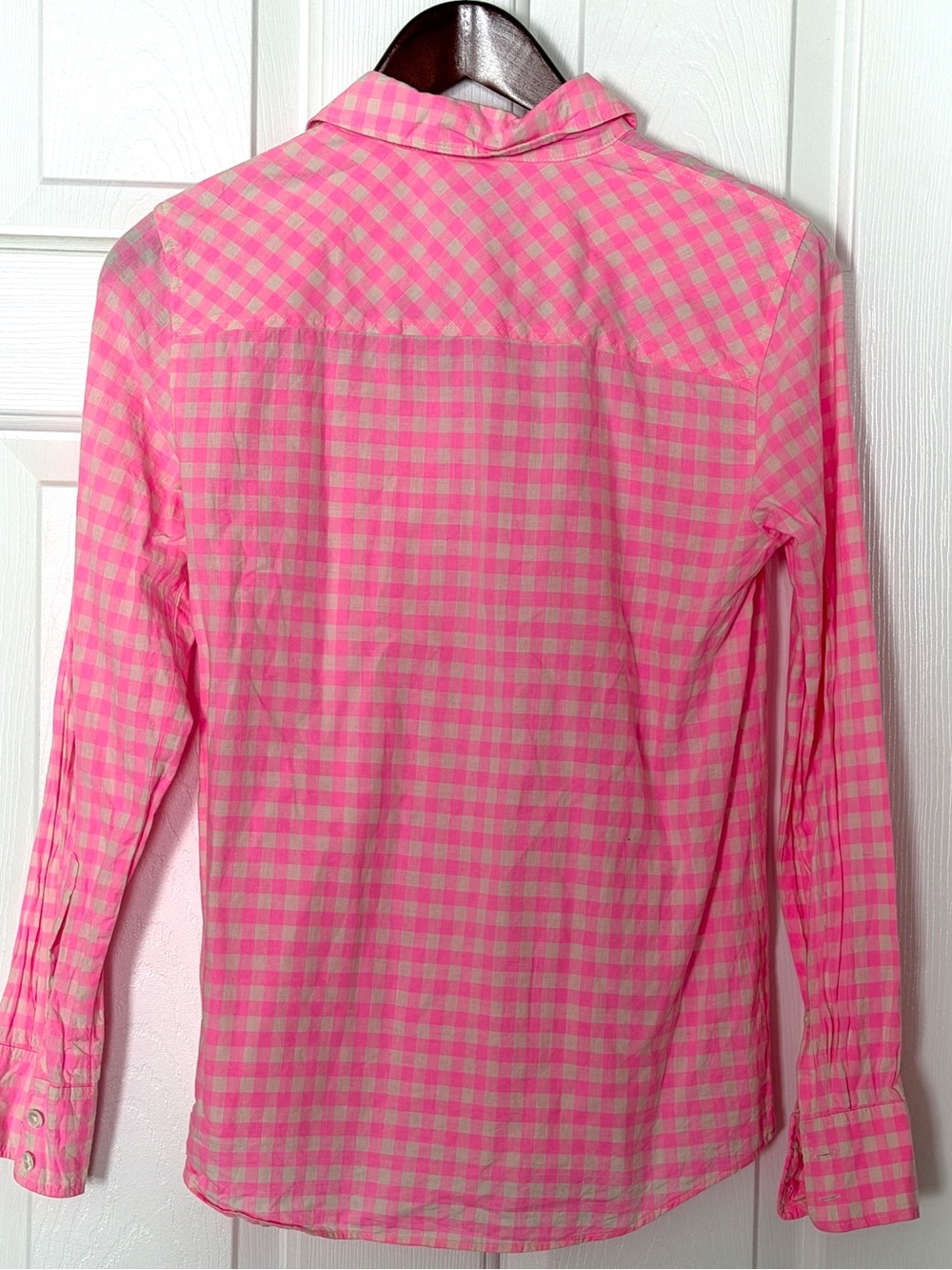 J.Crew Womenās Classic Fit Pink Gingham Button Down Shirt Size 2 Cotton - Picture 3 of 8
